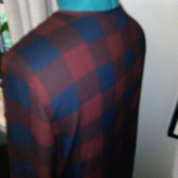 Ann Taylor Checkered Plaid Ruffled Blouse Sz L - Picture 4 of 12